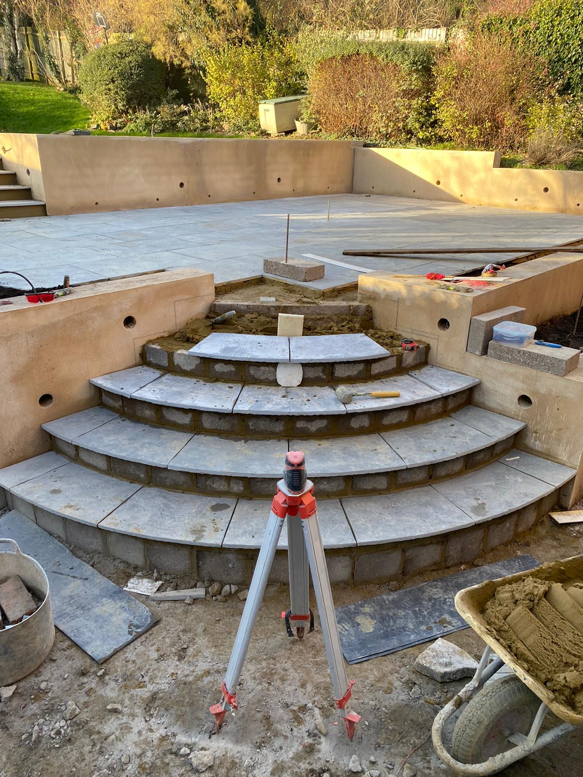 Radius steps being built